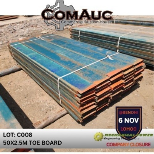 50 X 2.5M TOE BOARD (Pay per Lot)