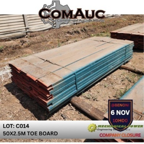 50 X 2.5M TOE BOARD (Pay per Lot)