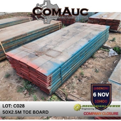 50 X 2.5M TOE BOARD (Pay per Lot)