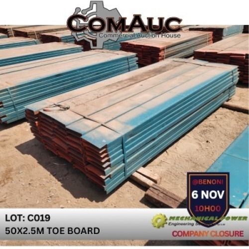 50 X 2.5M TOE BOARD (Pay per Lot)