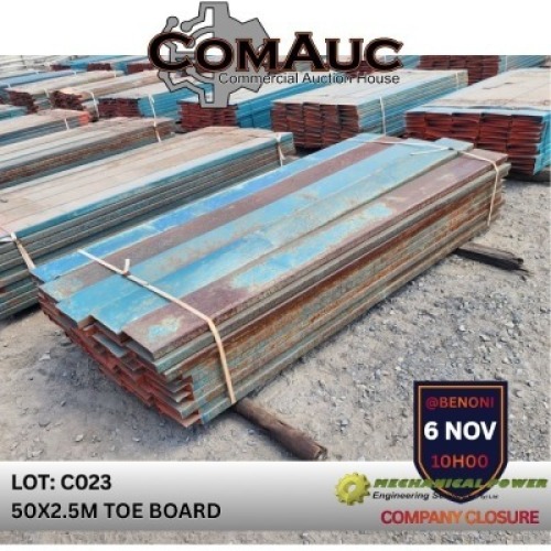 50 X 2.5M TOE BOARD (Pay per Lot)