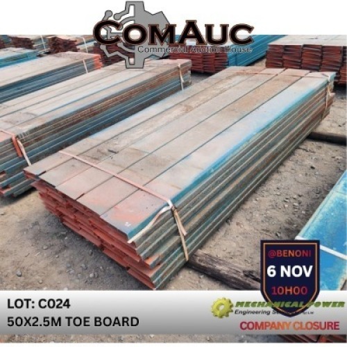 50 X 2.5M TOE BOARD (Pay per Lot)