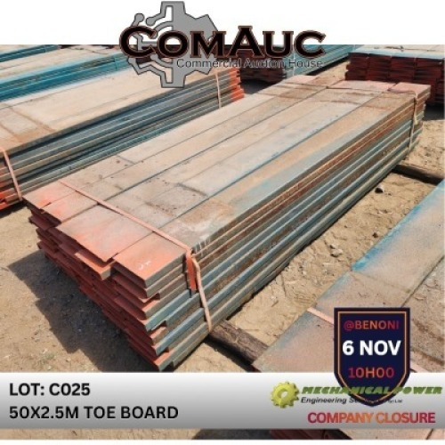 50 X 2.5M TOE BOARD (Pay per Lot)