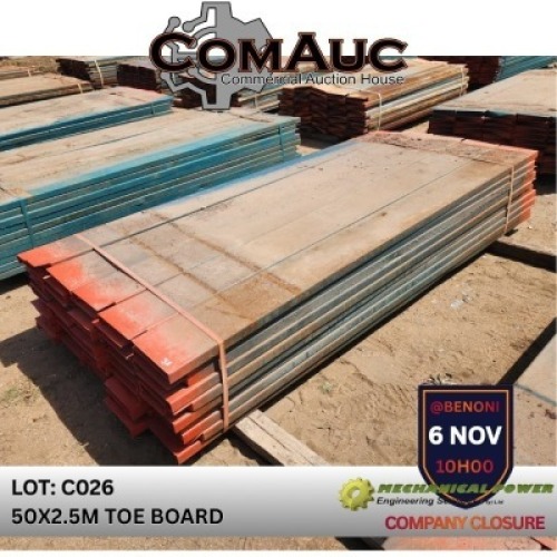 50 X 2.5M TOE BOARD (Pay per Lot)
