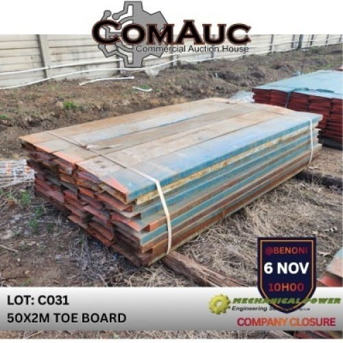 50 X 2.0M TOE BOARD (Pay per Lot)