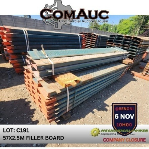 57 X 2.5M FILLER BOARD (Pay per Lot)