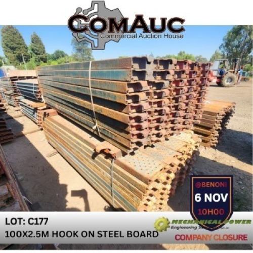 100 X 2.5M HOOK ON STEEL BOARD (Pay per Lot)