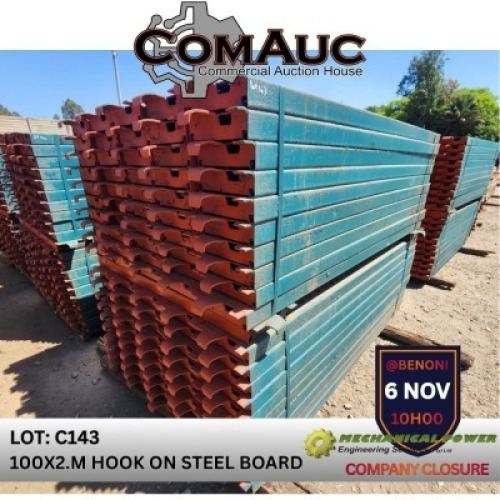 100 X 2.0M HOOK ON STEEL BOARD (Pay per Lot)