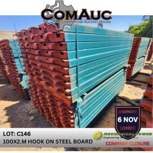 100 X 2.0M HOOK ON STEEL BOARD (Pay per Lot)