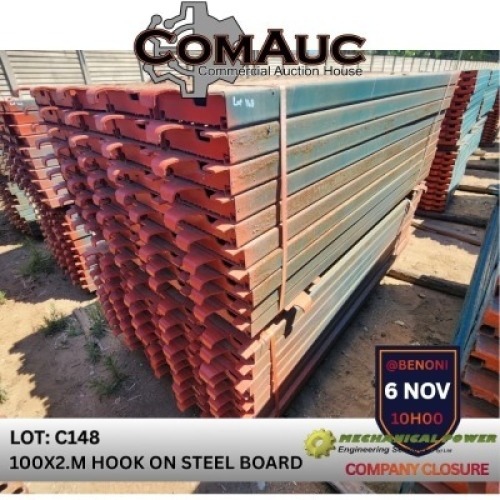 100 X 2.0M HOOK ON STEEL BOARD (Pay per Lot)