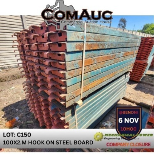 100 X 2.0M HOOK ON STEEL BOARD (Pay per Lot)