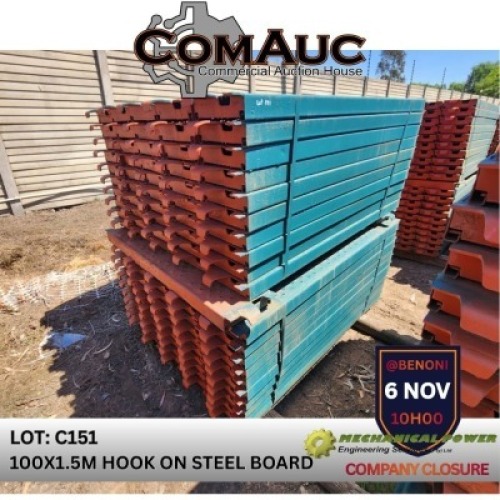 100 X 1.5M HOOK ON STEEL BOARD (Pay per Lot)