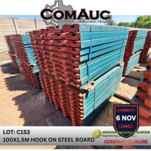100 X 1.5M HOOK ON STEEL BOARD (Pay per Lot)