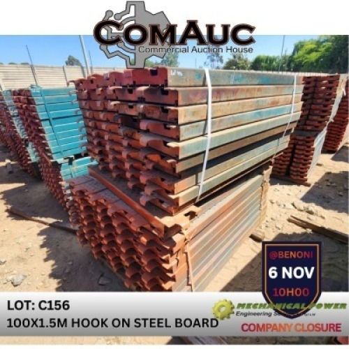 100 X 1.5M HOOK ON STEEL BOARD (Pay per Lot)