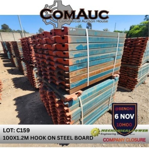 100 X 1.2M HOOK ON STEEL BOARD (Pay per Lot)