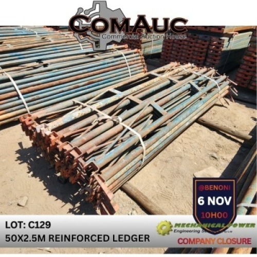 50 X 2.5M REINFORCED LEDGER (Pay per Lot)