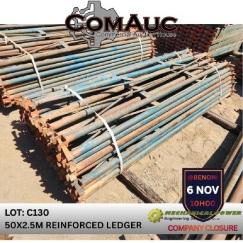 50 X 2.5M REINFORCED LEDGER (Pay per Lot)