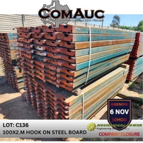 100 X 2.0M HOOK ON STEEL BOARD (Pay per Lot)