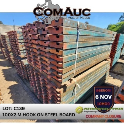 100 X 2.0M HOOK ON STEEL BOARD (Pay per Lot)