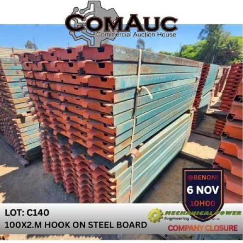 100 X 2.0M HOOK ON STEEL BOARD (Pay per Lot)