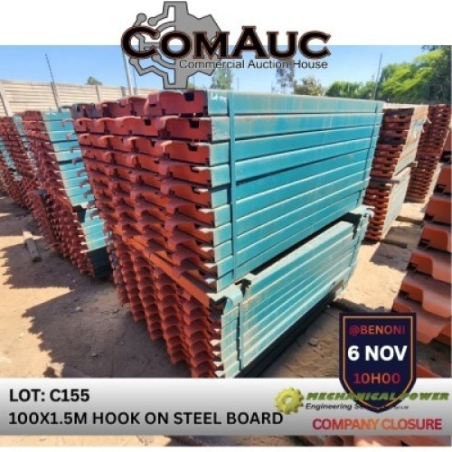 100 X 1.5M HOOK ON STEEL BOARD (Pay per Lot)
