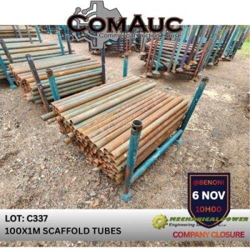100 X 1.0M SCAFFOLD TUBES (Pay per Lot)