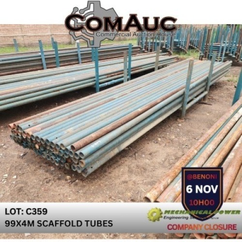 99 X 4.0M SCAFFOLD TUBES (Pay per Lot)