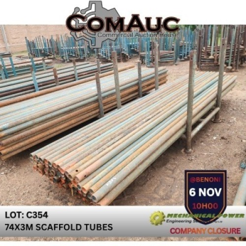 74 X 3.0M SCAFFOLD TUBES (Pay per Lot)