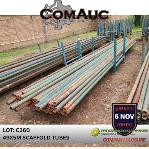 49 X 5.0M SCAFFOLD TUBES (Pay per Lot)