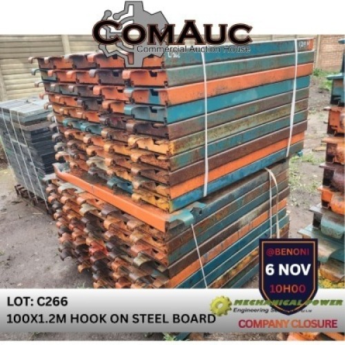 100 X 1.2M HOOK ON STEEL BOARD (Pay per Lot)