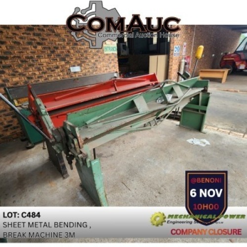 1 X SHEET METAL BENDING BREAK MACHINE 3M