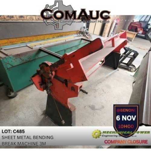 1 X SHEET METAL BENDING BREAK MACHINE 3M