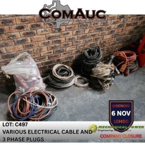 VARIOUS SIZES CABLE AND 3 PHASE PLUGS