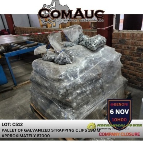 1 X PALLET OF GALVANIZED STRAPPING CLIPS 19 MM +/-87000