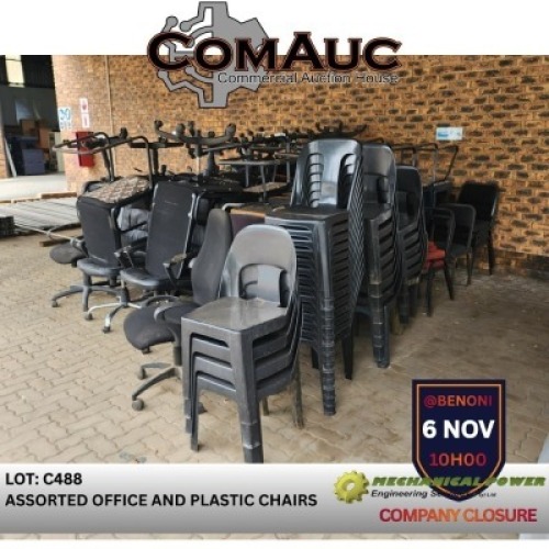 ASSORTED OFFICE AND PLASTIC CHAIRS (Pay per Lot)
