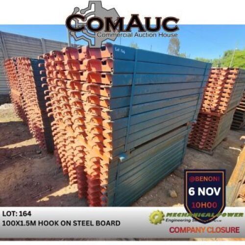 100 X 1.5M HOOK ON STEEL BOARD (Pay per Lot)