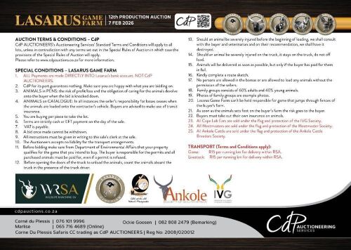 AUCTION TERMS AND CONDITIONS