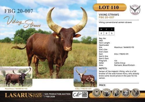 5X Viking conventional semen straws Cattle Group (Pay per Straw)