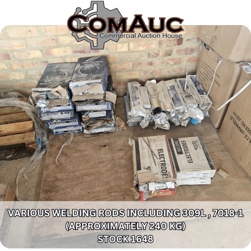1 X VARIOUS WELDING RODS INCLUDING 309L , 7018-1 (APPROXIMATELY 240 KG) STOCK NR: 1648