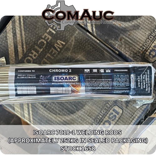 1 X ISOARC 7018-1 WELDING RODS (APPROXIMATELY 252KG IN SEALED PACKAGING) STOCK NR: 1658