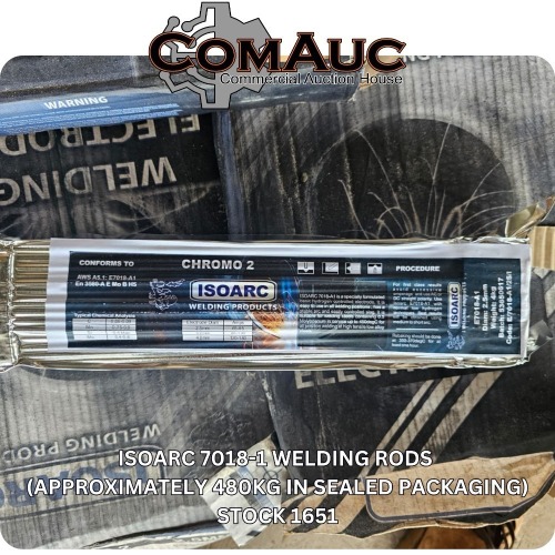 1 X ISOARC 7018-1 WELDING RODS (APPROXIMATELY 480KG IN SEALED PACKAGING) STOCK NR: 1651