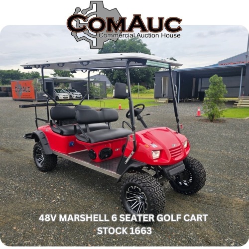 1 X 48V MARSHELL 6 SEATER GOLF CART STOCK NR: 1663
