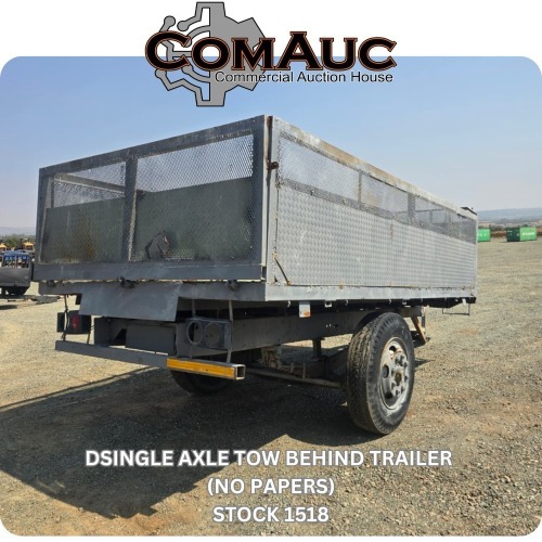 1 X SINGLE AXLE TOW BEHIND TRAILER STOCK NR: 1518