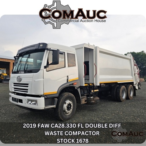 1 X 2019 FAW CA28.330 FL DOUBLE DIFF WASTE COMPACTOR STOCK NR: 1678