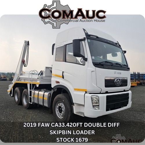 1 X 2019 FAW CA33.420FT DOUBLE DIFF SKIPBIN LOADER STOCK NR: 1679