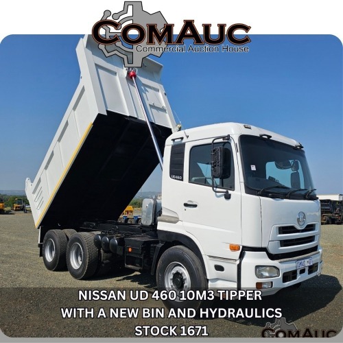 1 X NISSAN UD 460 10M3 TIPPER WITH A NEW BIN AND HYDRAULICS STOCK NR: 1671
