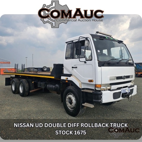 1 X NISSAN UD DOUBLE DIFF ROLLBACK TRUCK STOCK NR: 1675