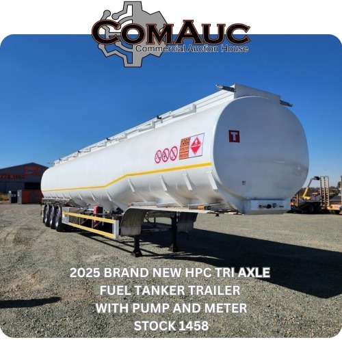 1 X 2025 BRAND NEW HPC TRI AXLE FUEL TANKER TRAILER WITH PUMP AND METER STOCK NR: 1458
