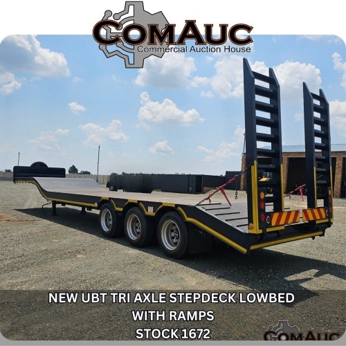 1 X NEW UBT TRI AXLE STEPDECK LOWBED WITH RAMPS STOCK NR: 1672