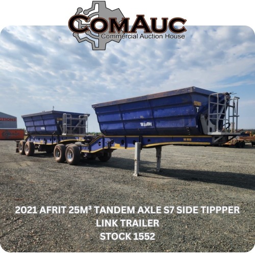 1 X 2021 AFRIT 25M&sup3; TANDEM AXLE S7 SIDE TIP INTERLINK COMBINATION STOCK NR: 1552